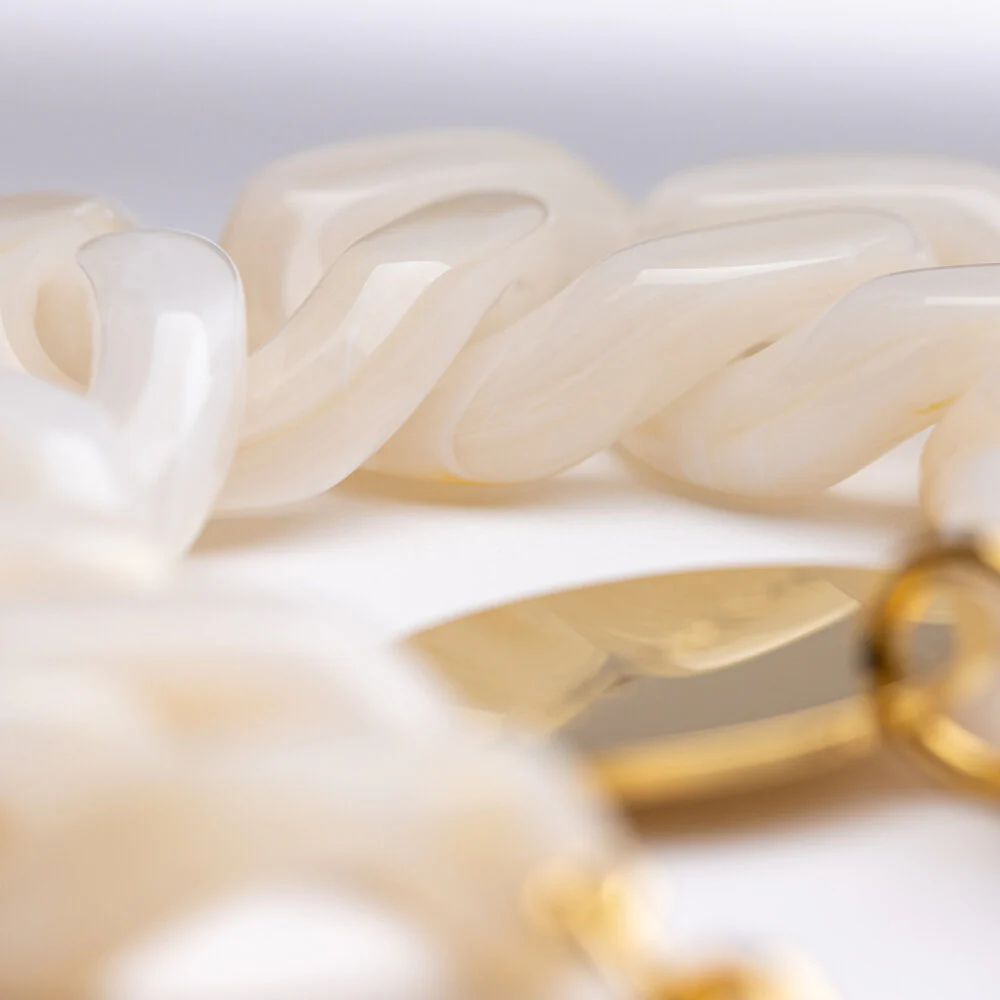 Flat Chain armbånd - Pearl Marble - Image 2