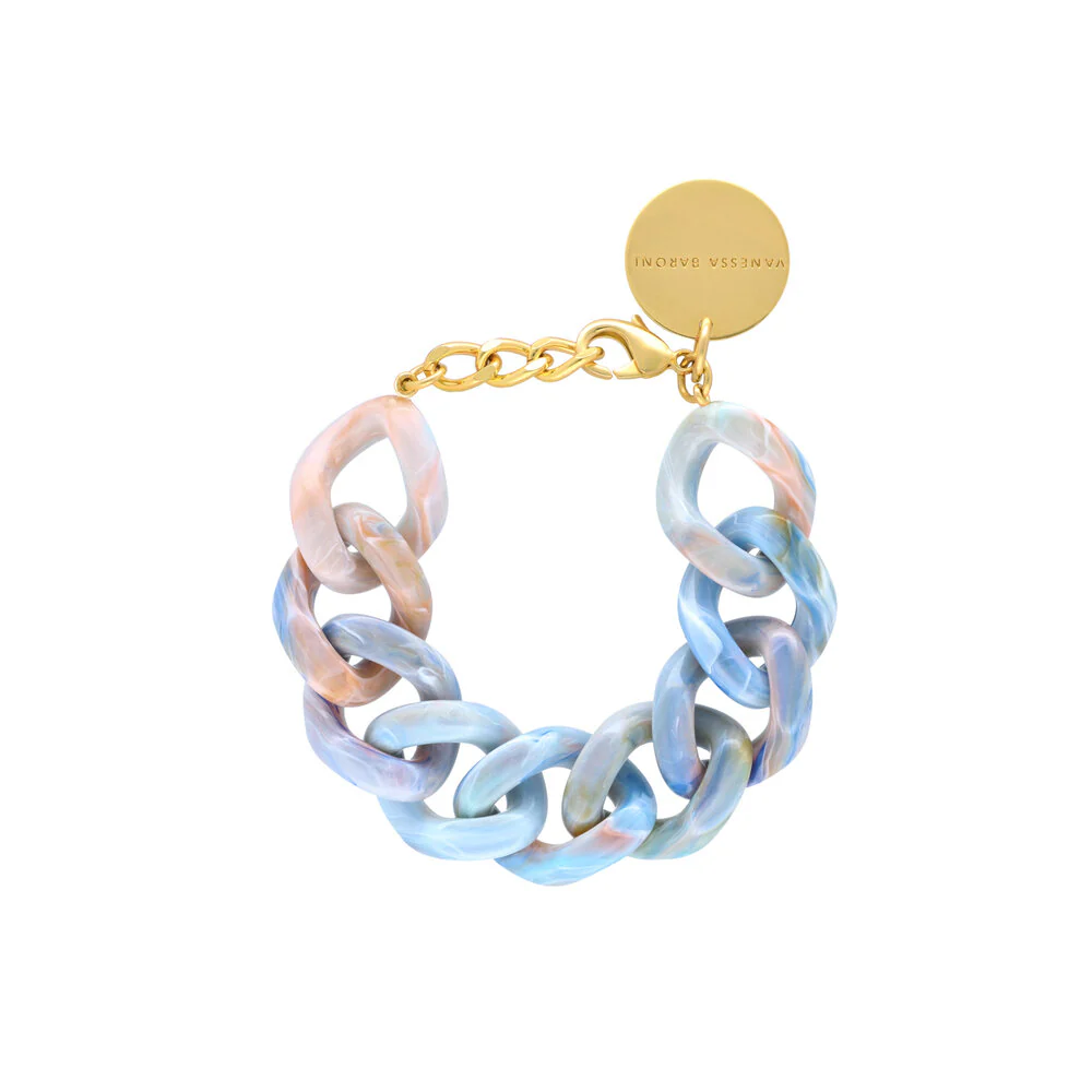 Flat Chain armbånd - sea wave
