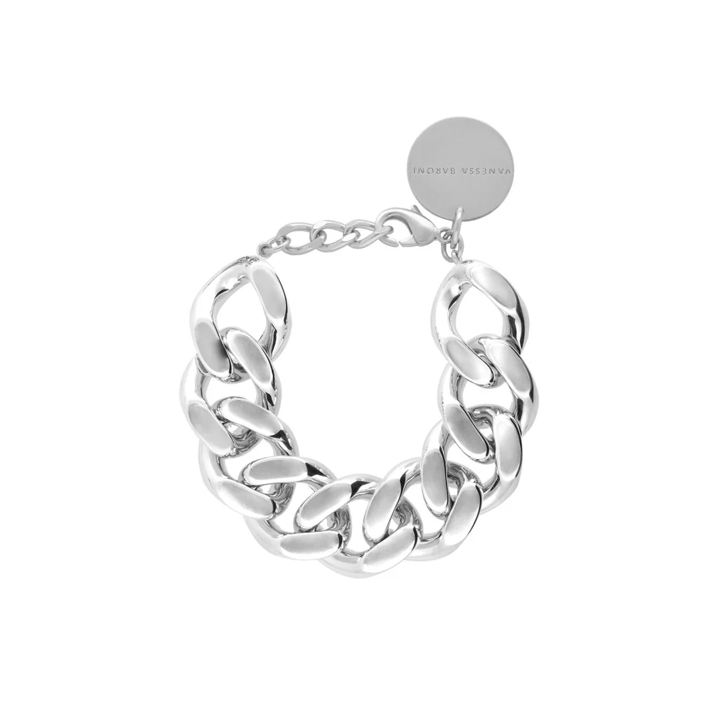 Flat Chain armbånd - sølvfarvet