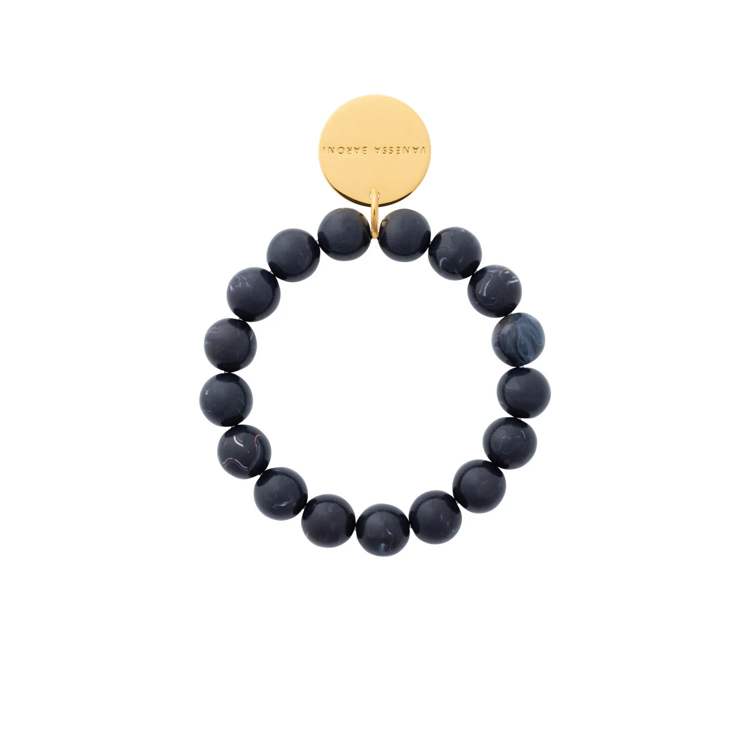 Mini Beads Flex armbånd - Black Universe Marble