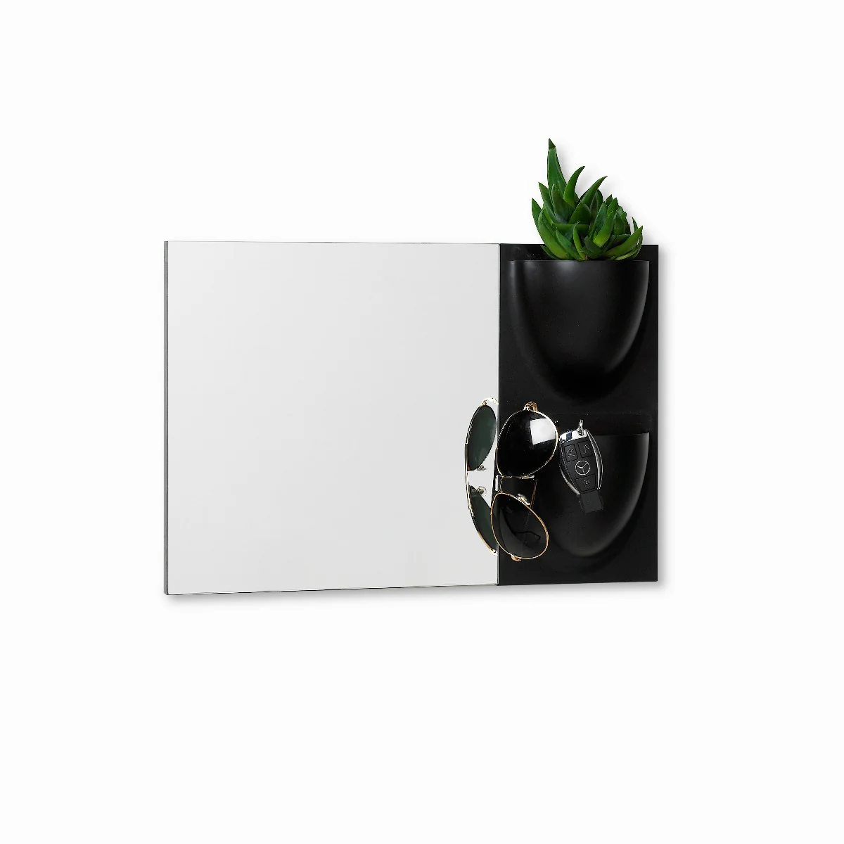 VertiMirror spejl, sort - 30x30 cm.