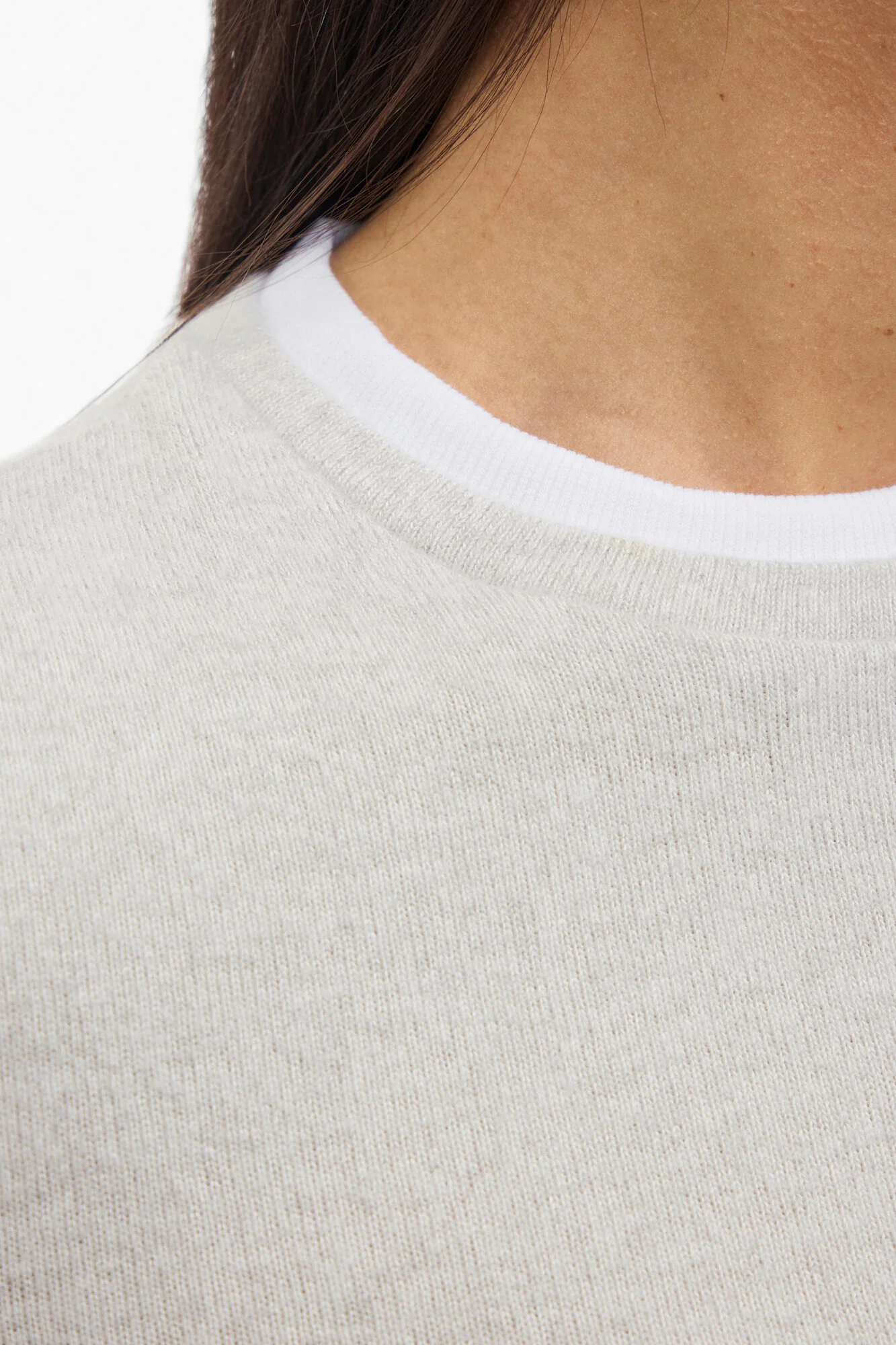 Viadi langærmet t-shirt - Light Grey Melange - Image 6