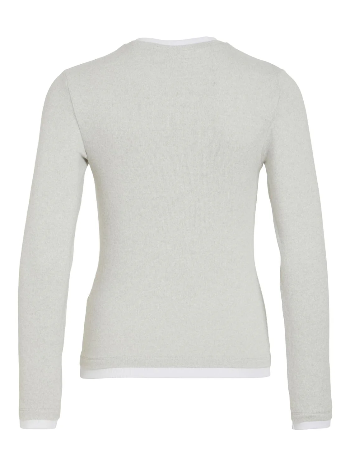 Viadi langærmet t-shirt - Light Grey Melange - Image 7