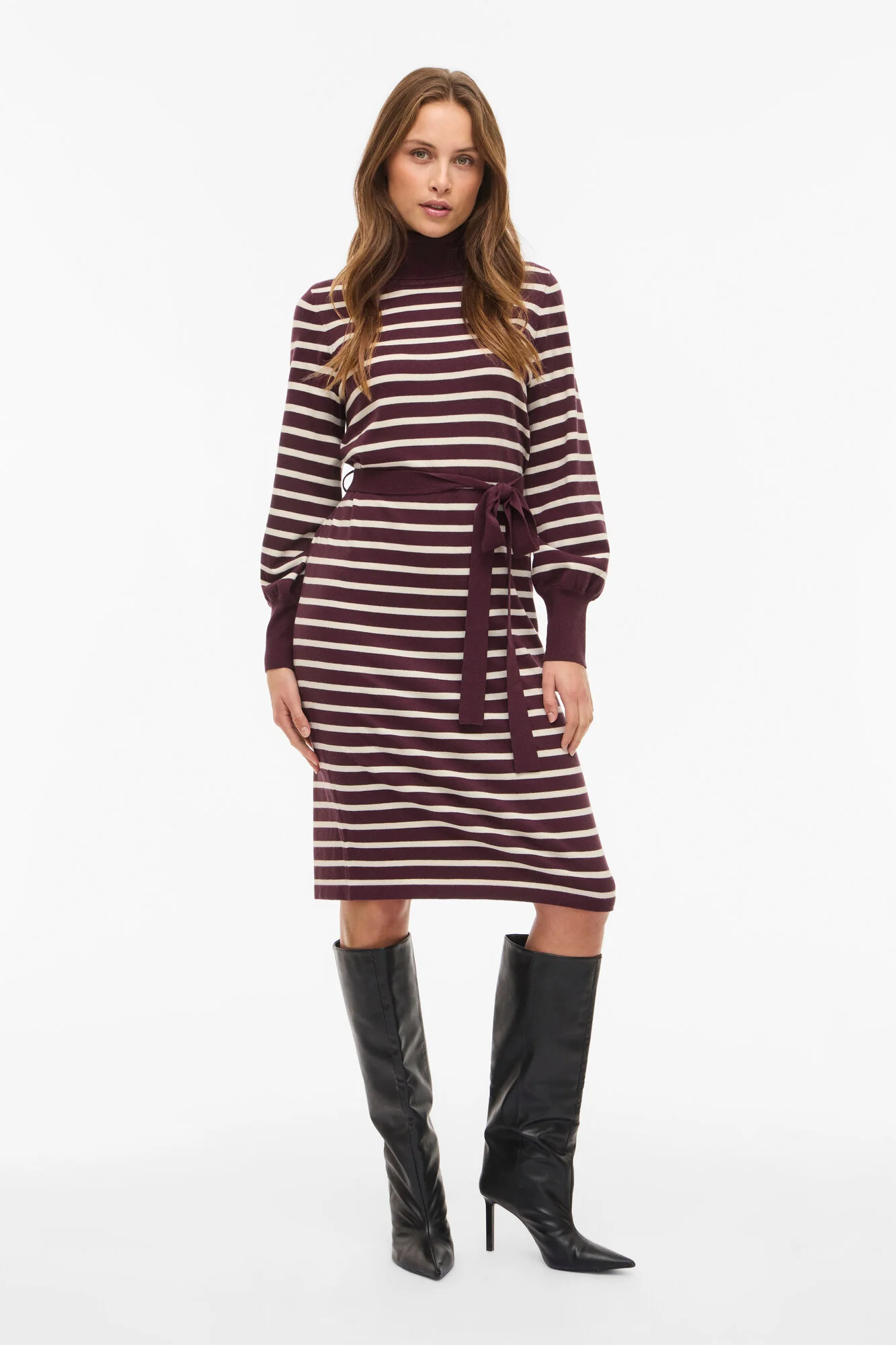 Viamanda turtleneck strik kjole - Fig