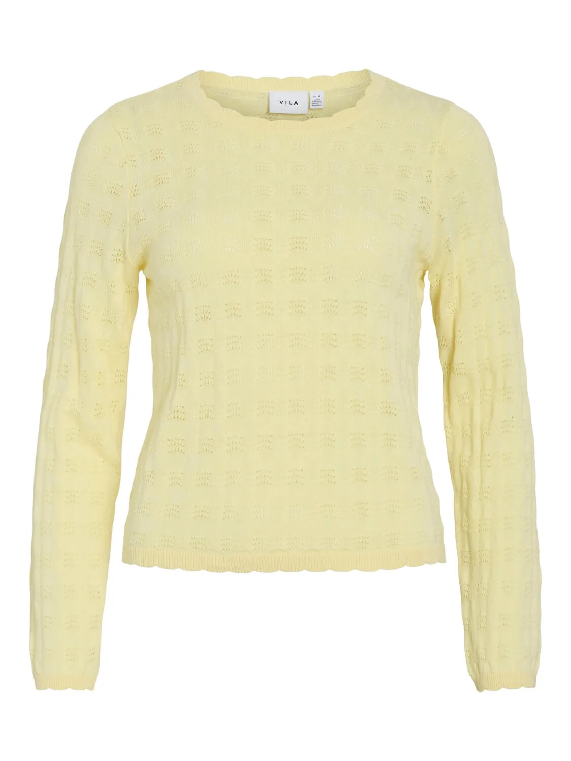 Viambelle Pointelle striktrøje - Pastel Yellow - Image 2