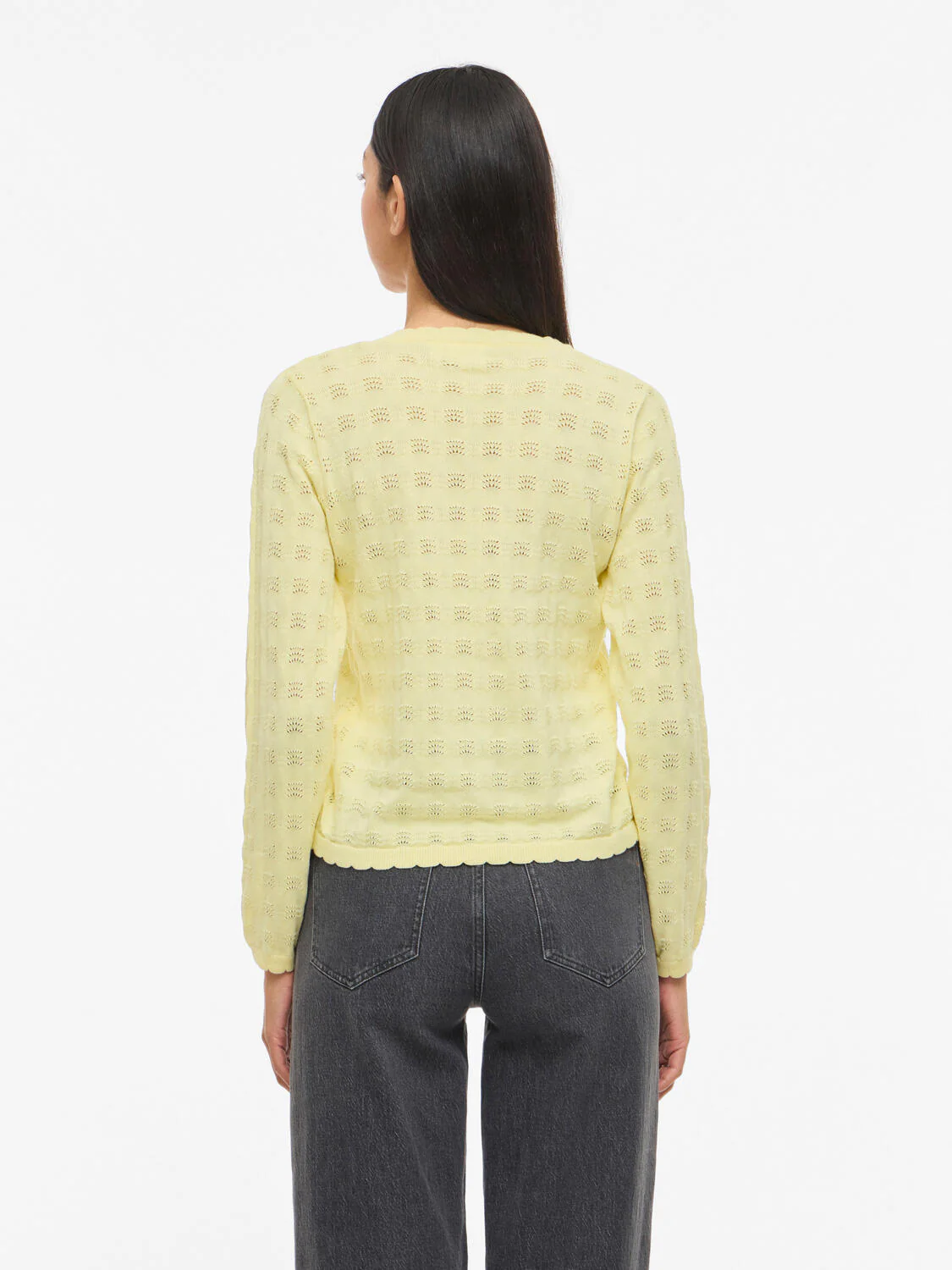 Viambelle Pointelle striktrøje - Pastel Yellow - Image 3