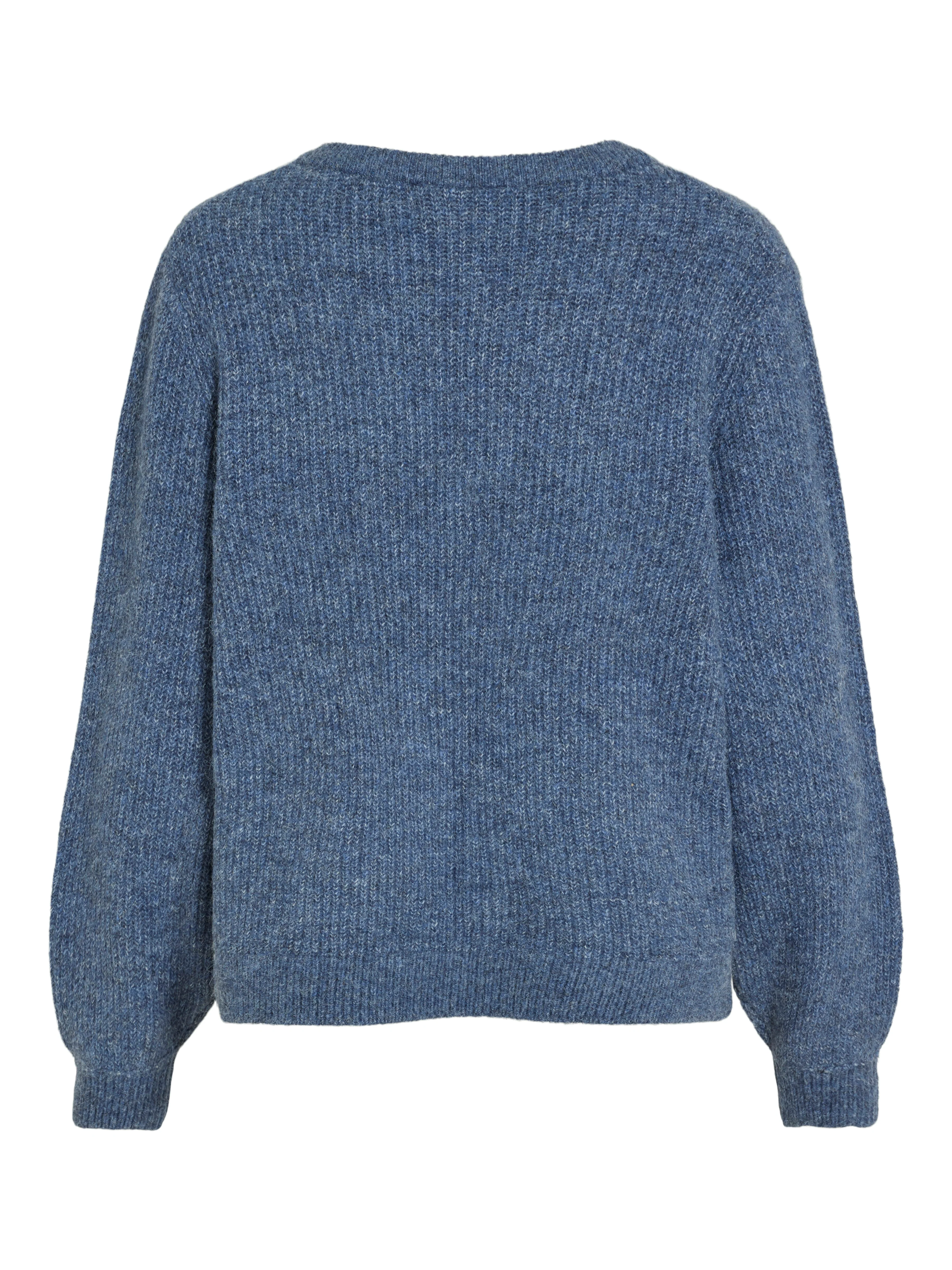 Vibeluna V-neck Rev L/S striktrøje - Bijou Blue - Image 8