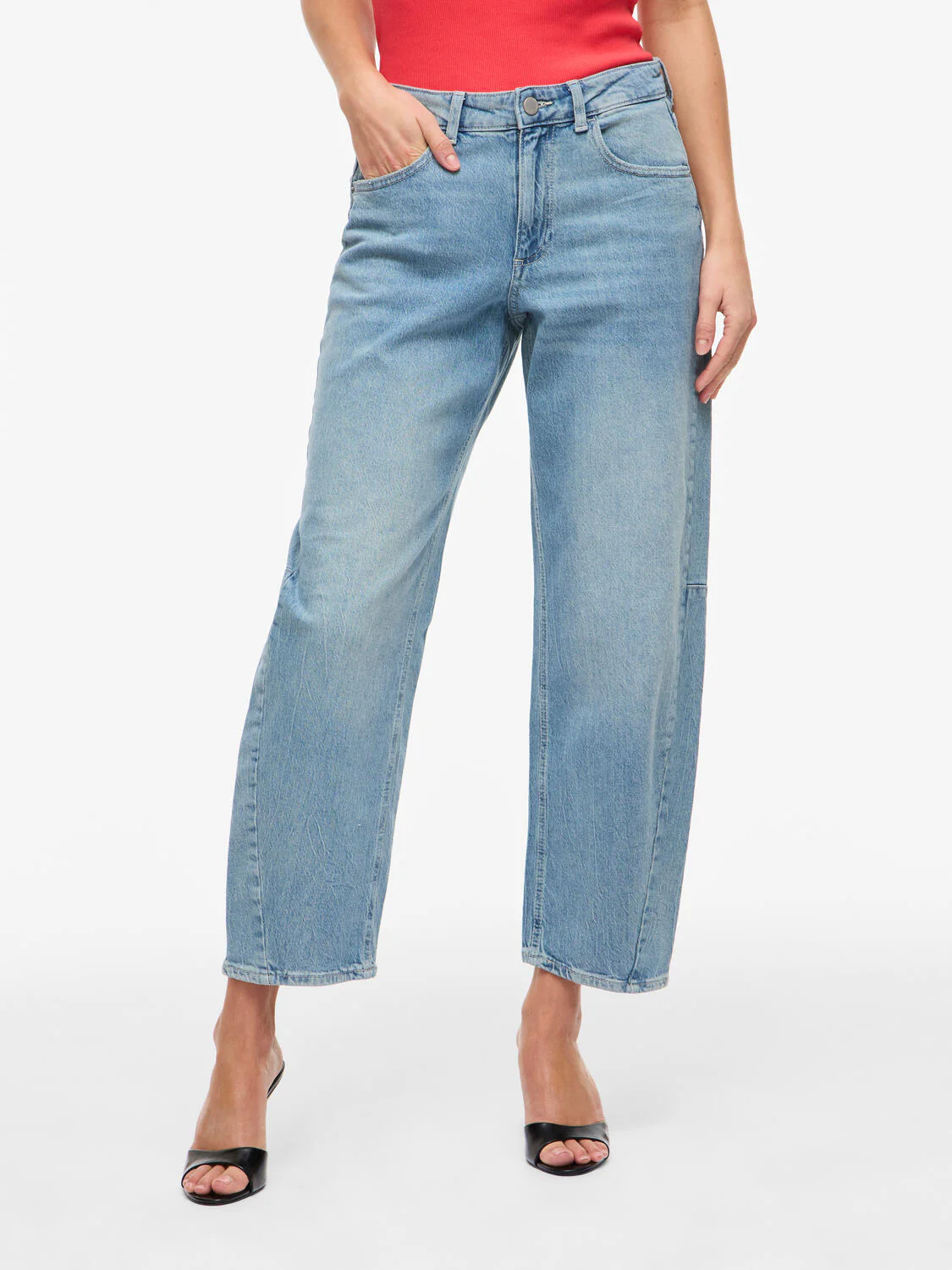 Vibrook 7/8 barrel jeans - Light Blue Denim - Image 5