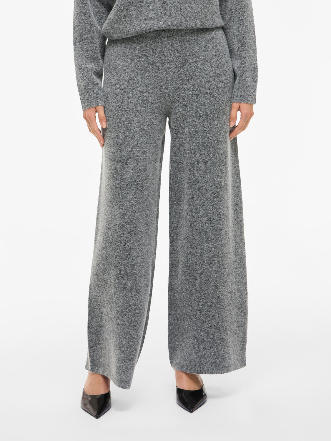 Vicasti strikkede bukser - Medium Grey Melange - Image 5