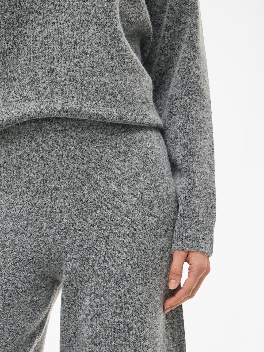 Vicasti strikkede bukser - Medium Grey Melange - Image 8