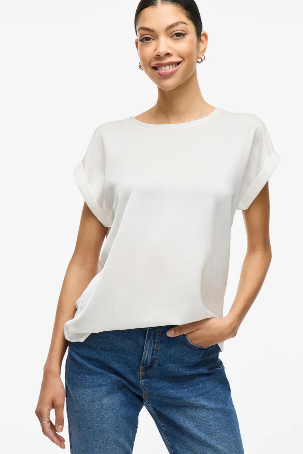 Viellette Satin top - Snow White