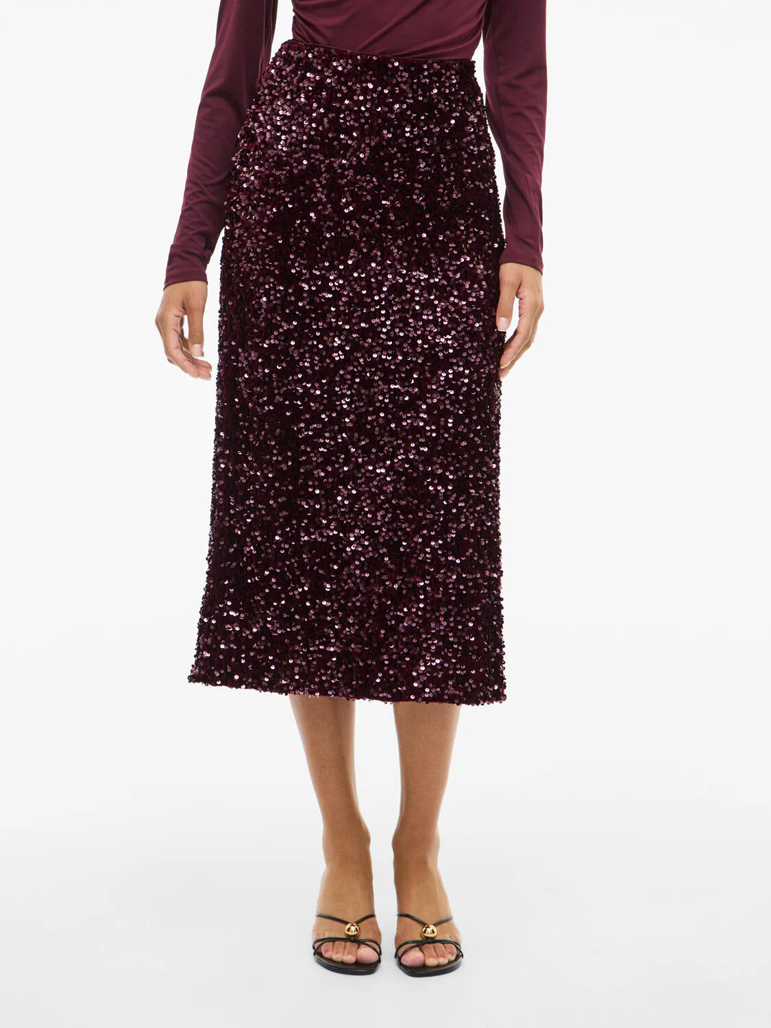 Vifaith Sequin midi nederdel - Fig - Image 3