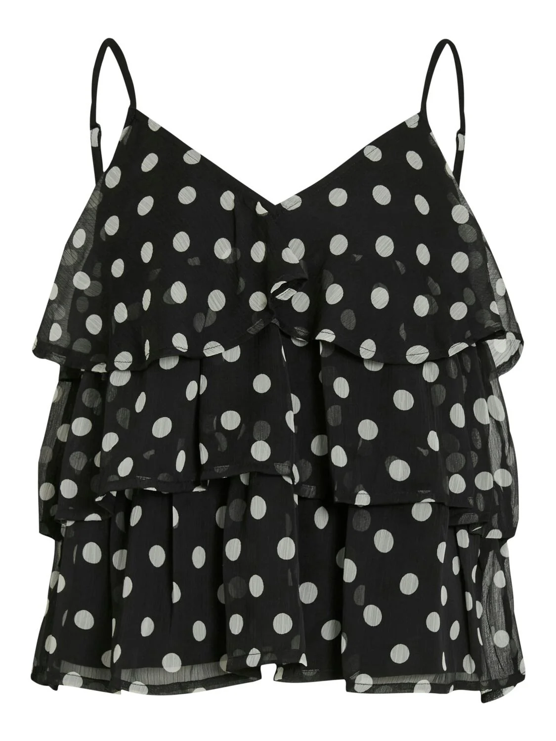 Viharley ruffle top - sort