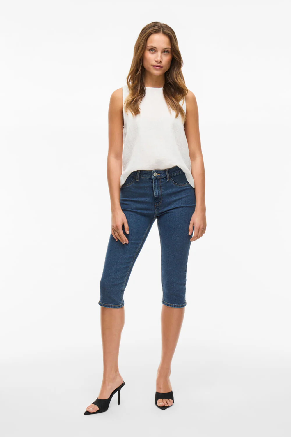 Vijeggy Capri bukser - Medium Blue Denim