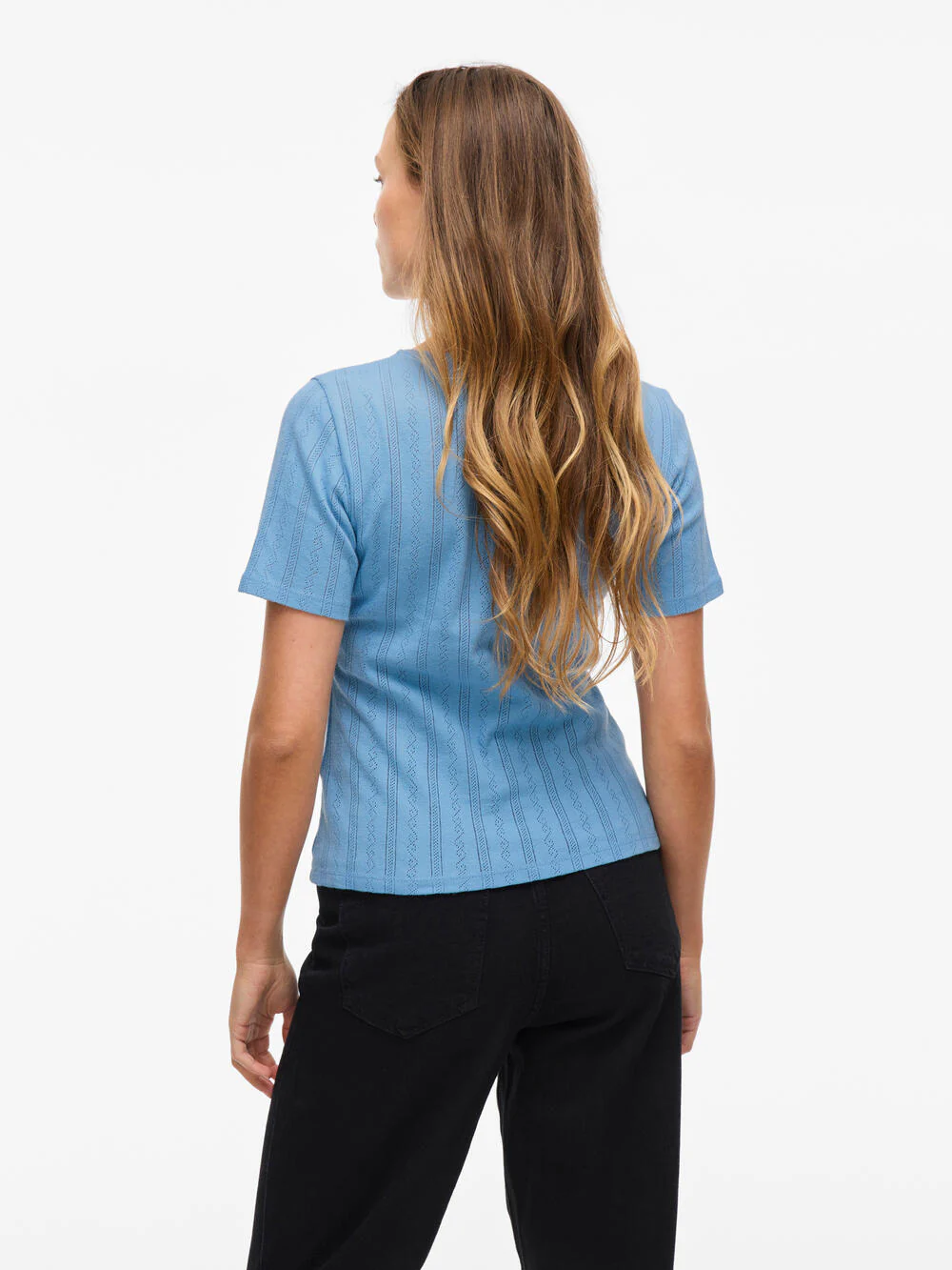 Vikassie Pointelle t-shirt - Blissful Blue - Image 6