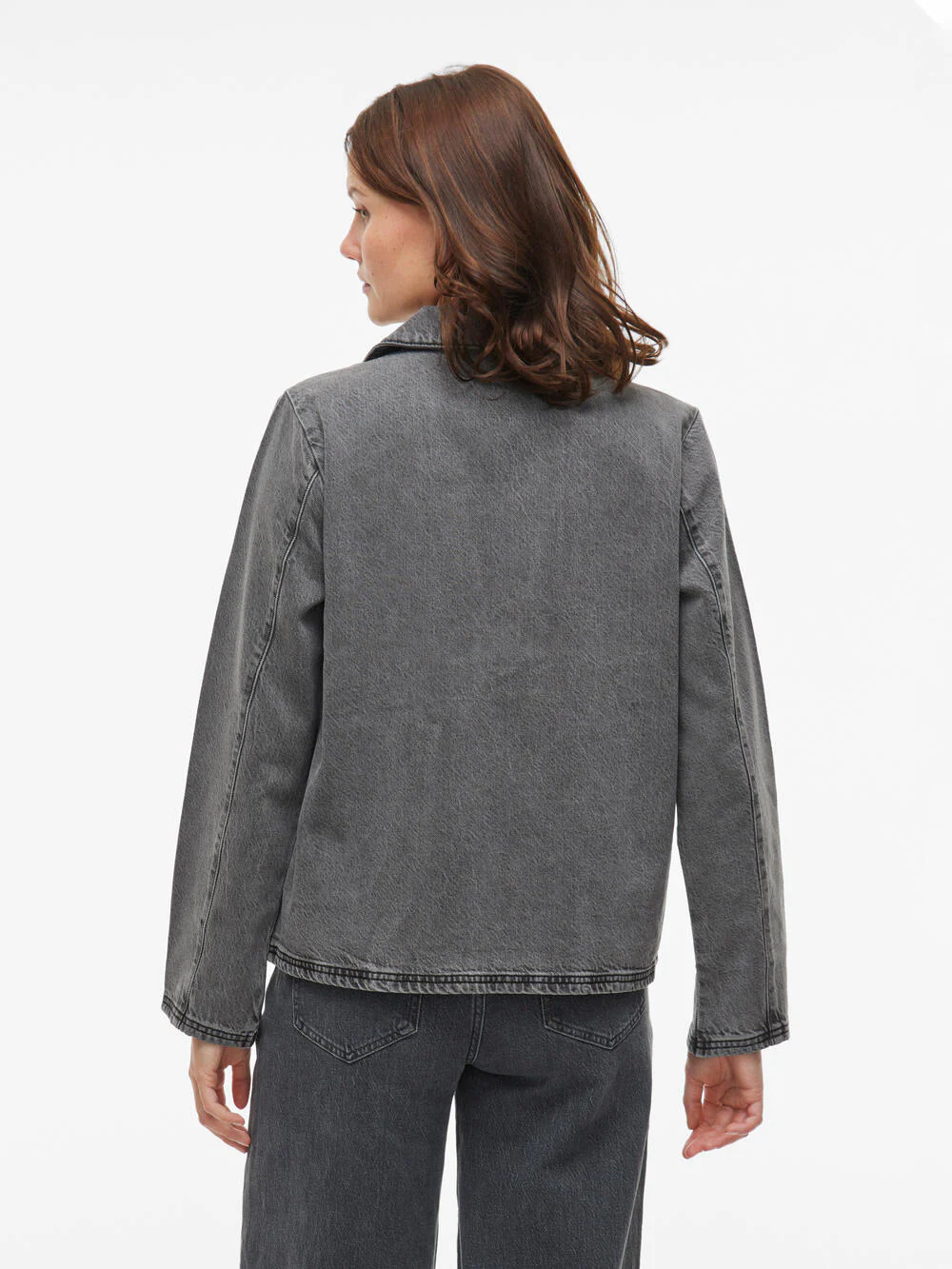 Vikiki Tie denimjakke - Dark Grey Denim - Image 6