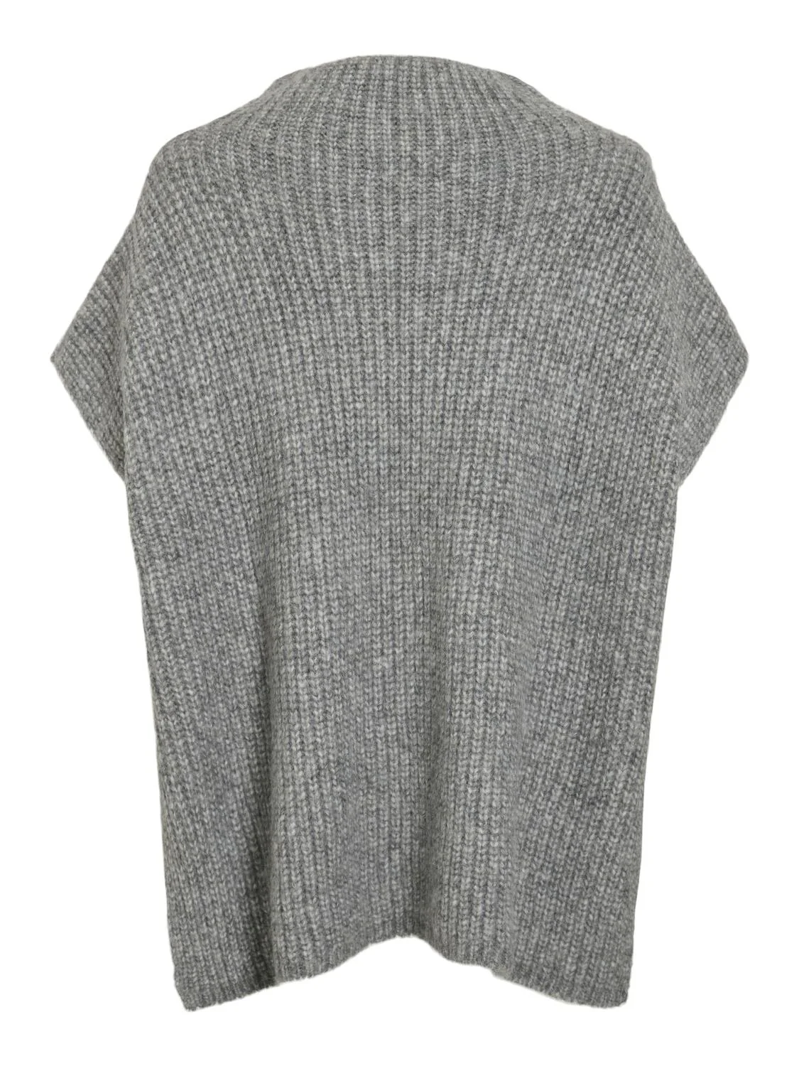 Vinara strikket poncho - Light Grey Melange - Image 2