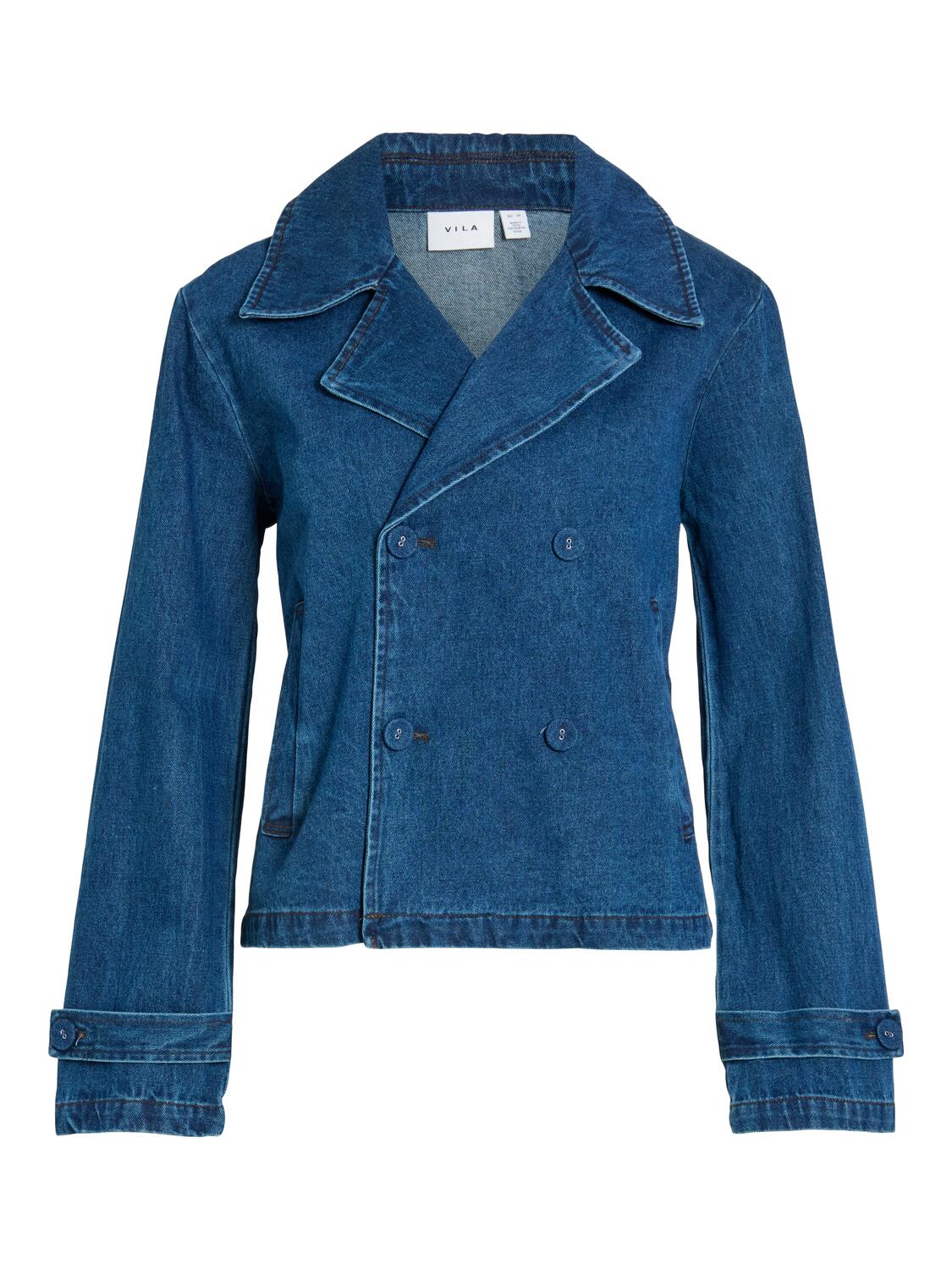 Vinata Short denimjakke - Dark Blue Denim - Image 2