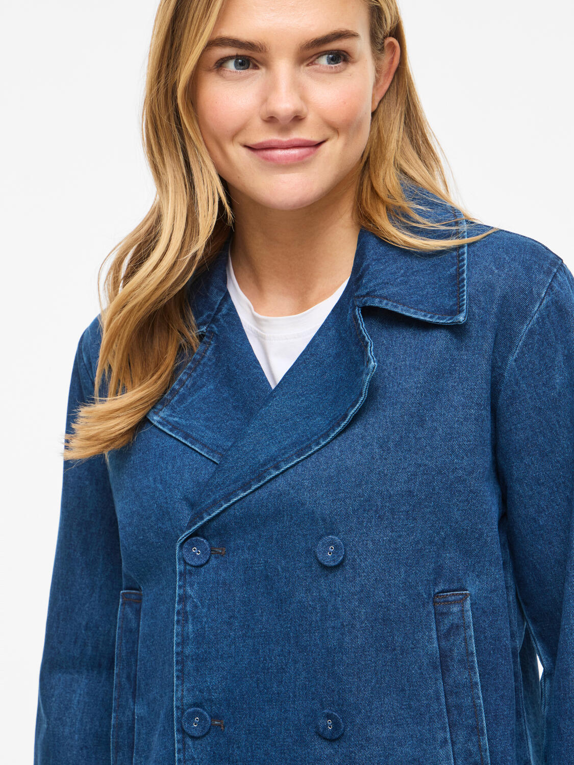 Vinata Short denimjakke - Dark Blue Denim - Image 8
