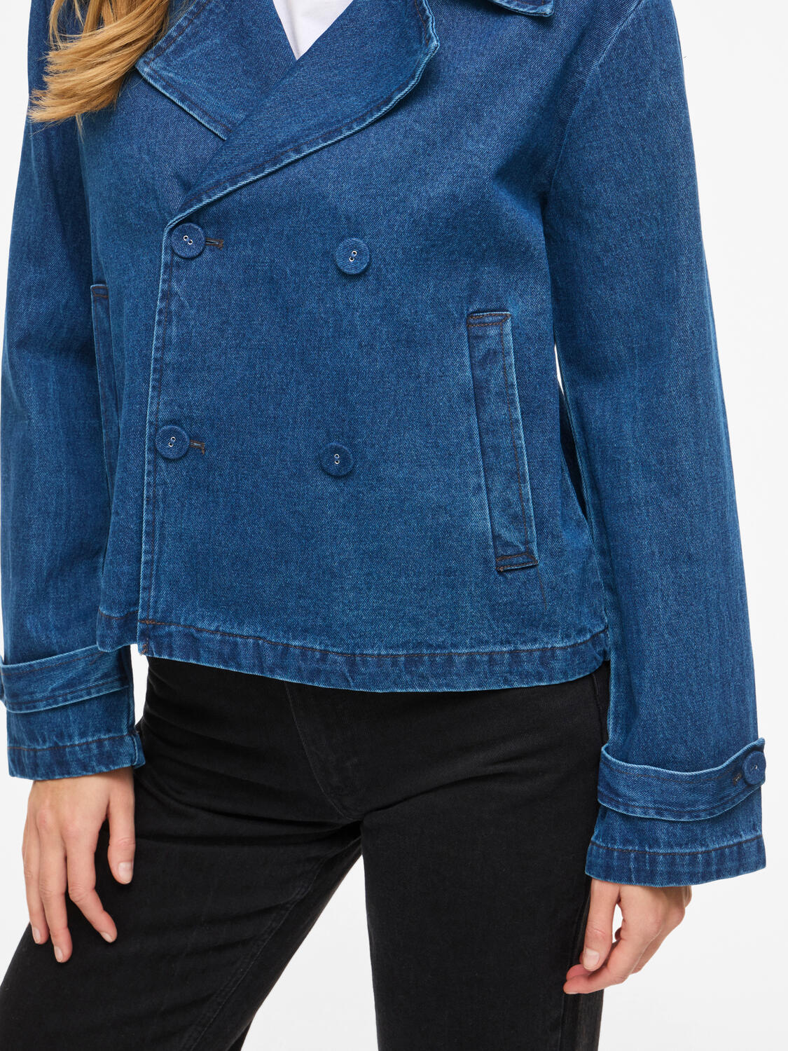Vinata Short denimjakke - Dark Blue Denim - Image 9