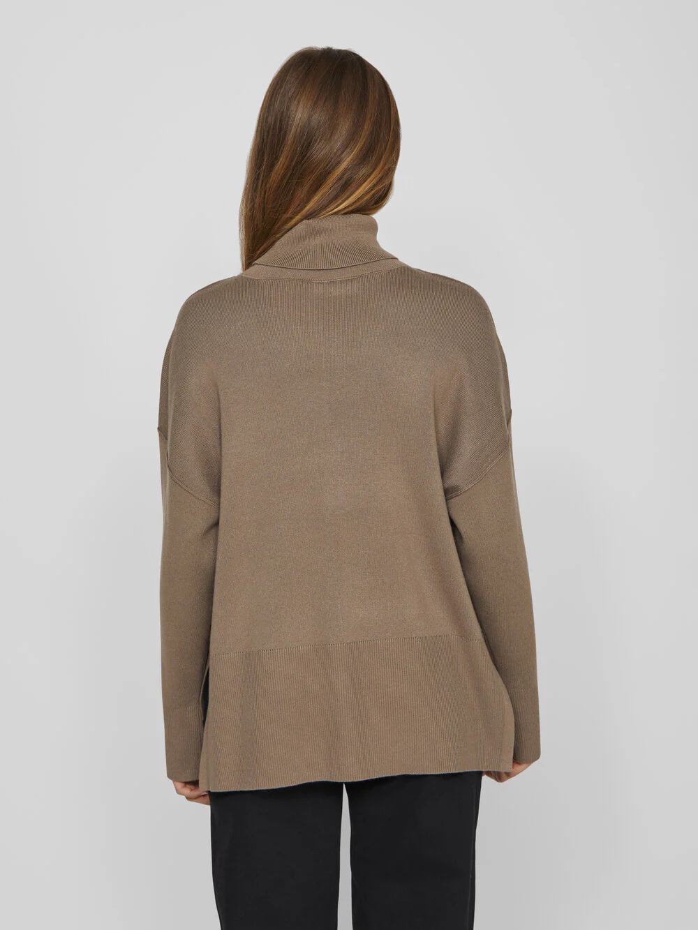 Viostria rullekrave L/S striktrøje - Fossil - Image 3