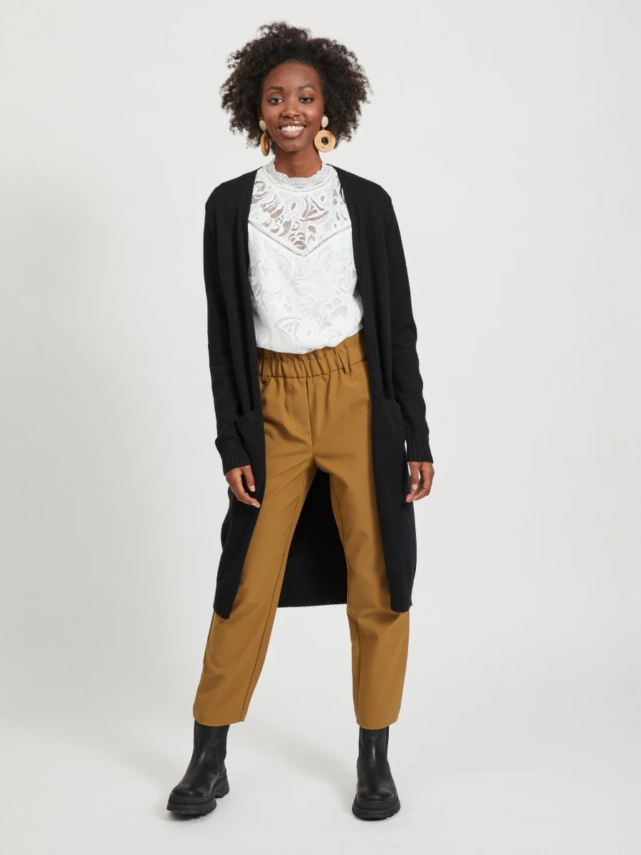 Viril lang strikket cardigan - sort - Image 4