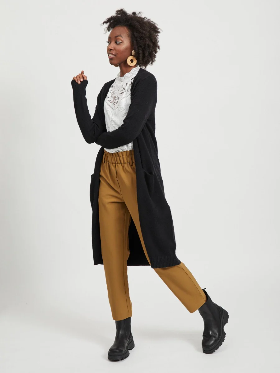 Viril lang strikket cardigan - sort - Image 5