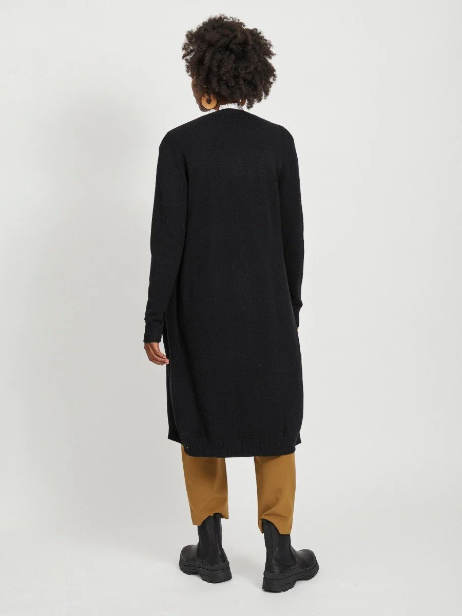 Viril lang strikket cardigan - sort - Image 6