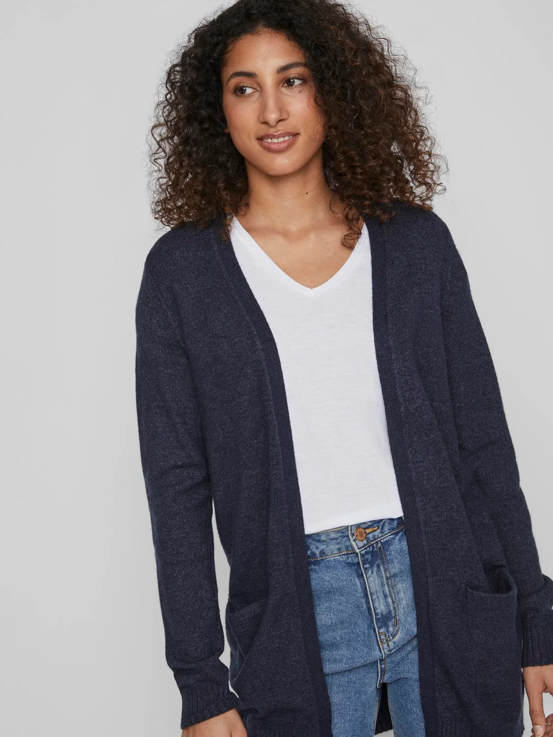Viril Open L/S cardigan - Total Eclipse - Image 3