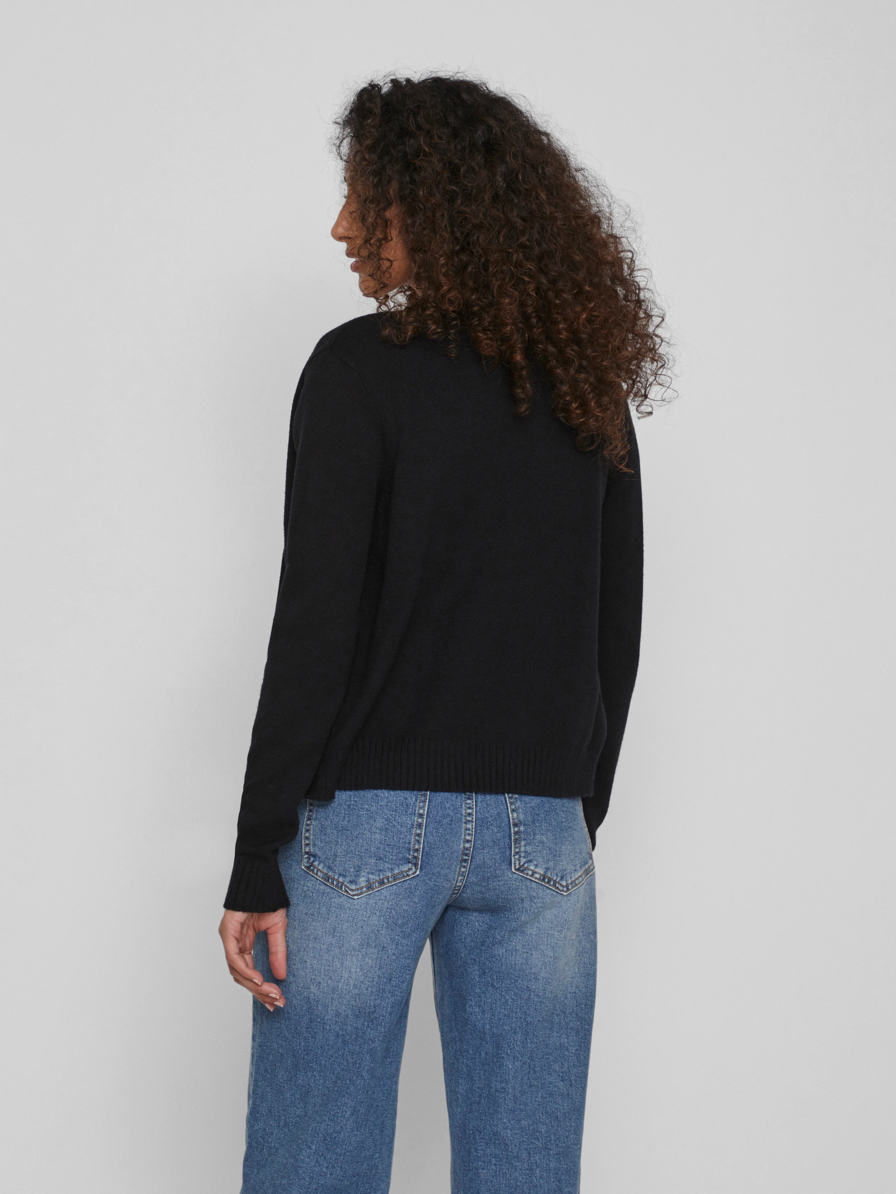 Viril Short L/S cardigan - sort - Image 3
