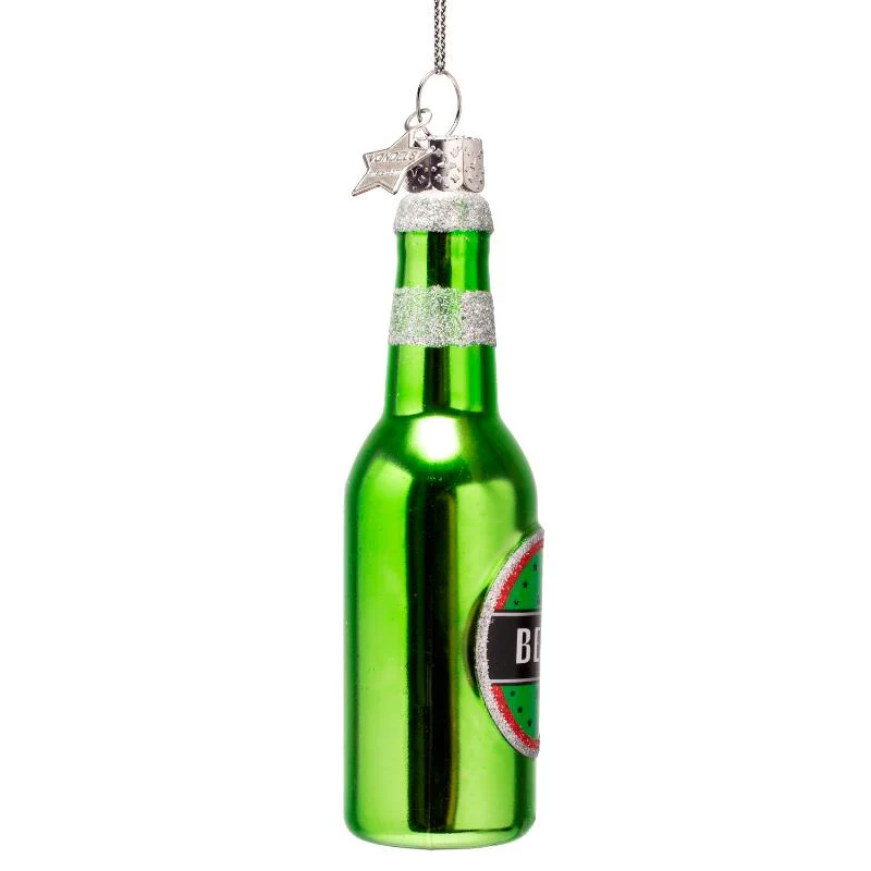 Grøn ølflaske juleophæng - H12,5 cm. - Image 2