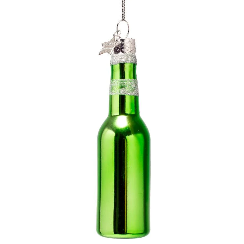 Grøn ølflaske juleophæng - H12,5 cm. - Image 3