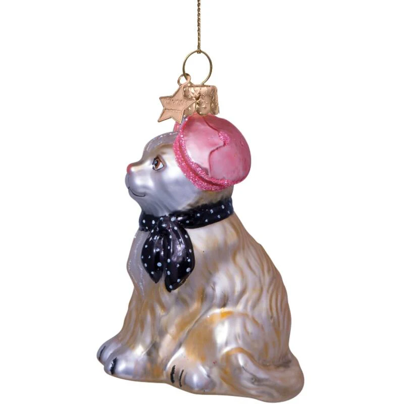 Kat m. barret og tørklæde juleophæng - H8,5 cm. - Image 3