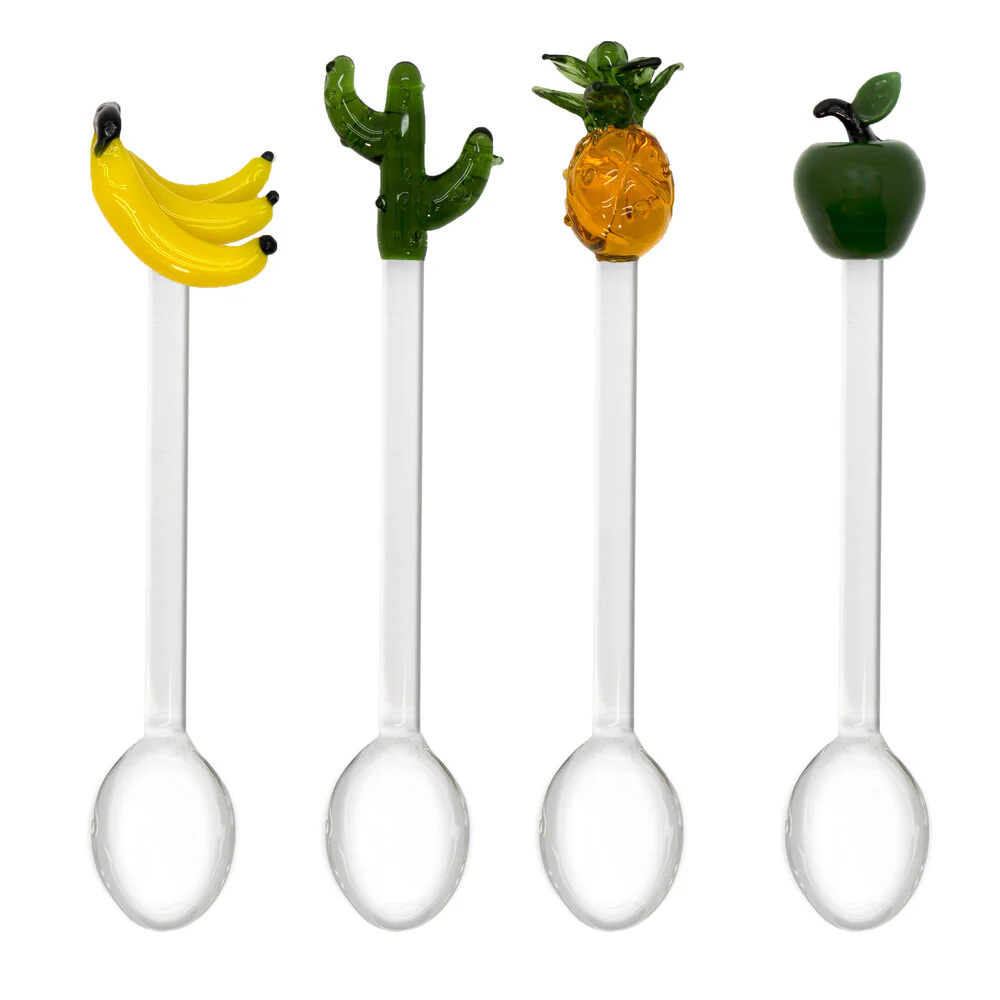 Borosilicate teskeer, 4 pak - Frugt